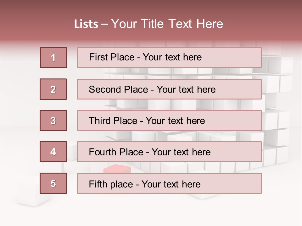 A Group Of White Cubes With A Red Box In The Middle PowerPoint Template