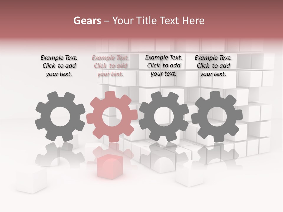 A Group Of White Cubes With A Red Box In The Middle PowerPoint Template