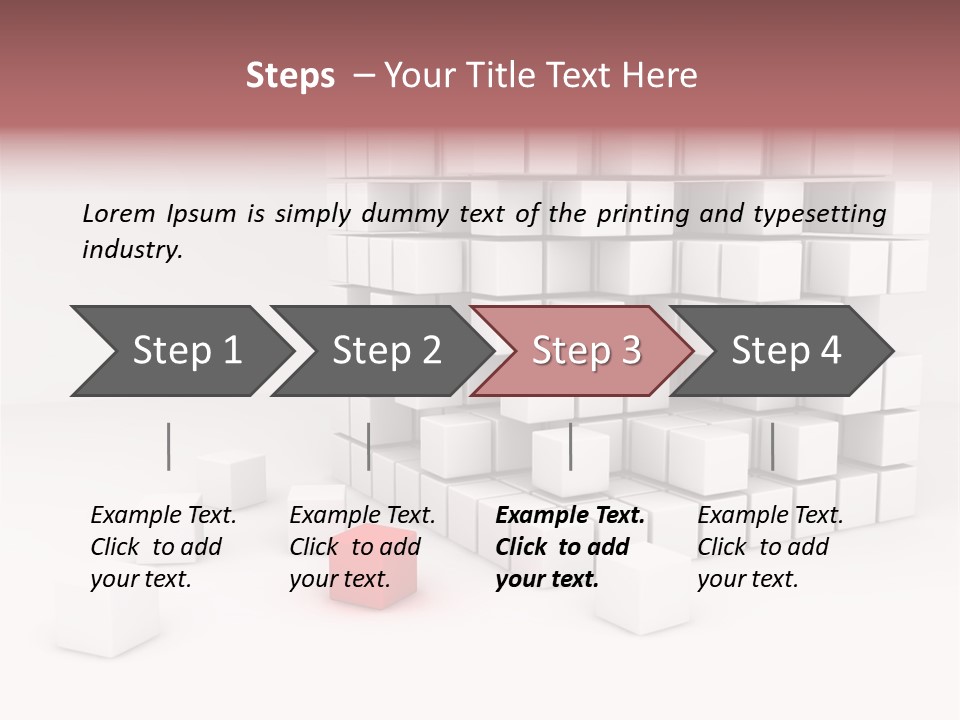 A Group Of White Cubes With A Red Box In The Middle PowerPoint Template