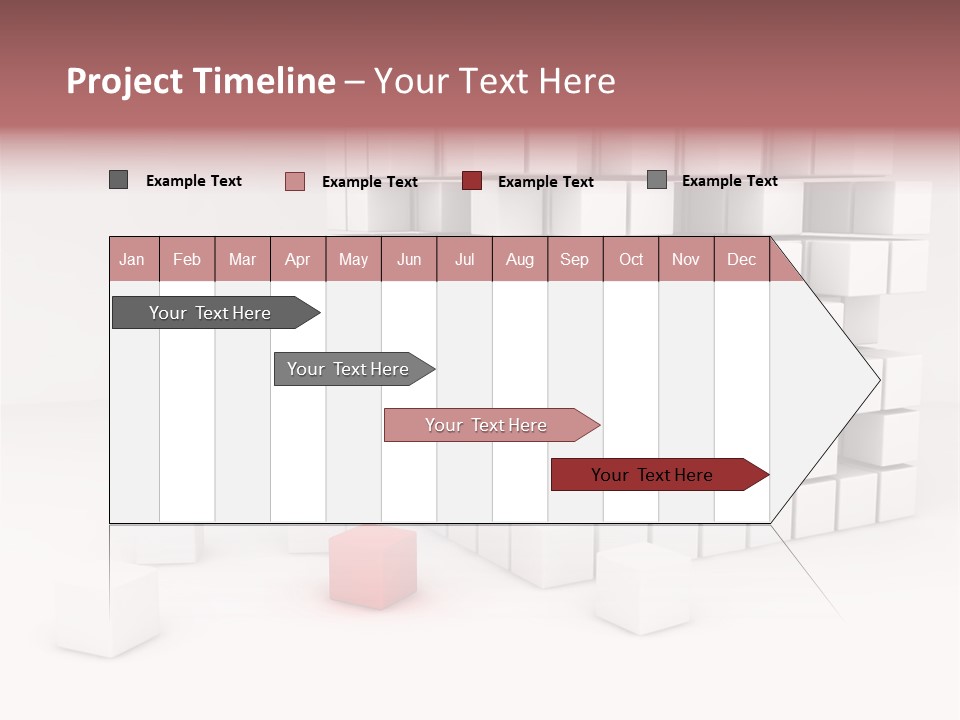 A Group Of White Cubes With A Red Box In The Middle PowerPoint Template