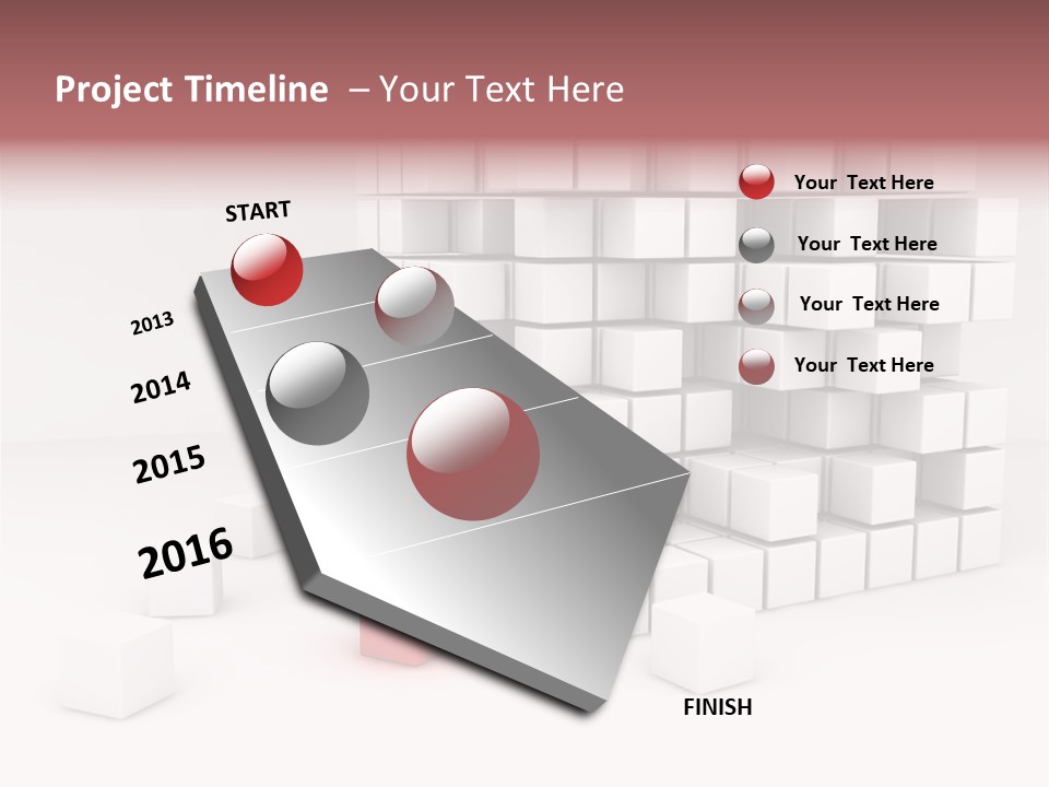 A Group Of White Cubes With A Red Box In The Middle PowerPoint Template