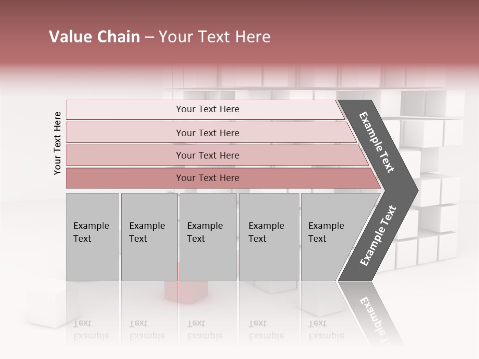 A Group Of White Cubes With A Red Box In The Middle PowerPoint Template