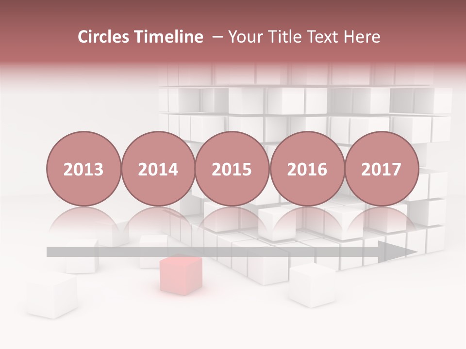 A Group Of White Cubes With A Red Box In The Middle PowerPoint Template