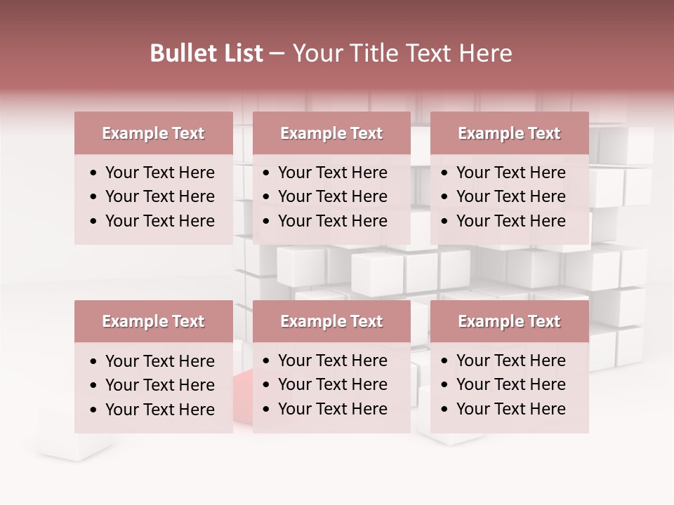 A Group Of White Cubes With A Red Box In The Middle PowerPoint Template