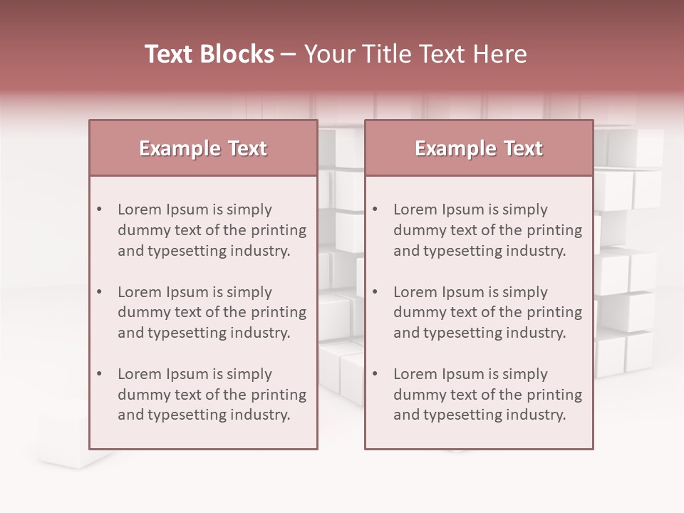 A Group Of White Cubes With A Red Box In The Middle PowerPoint Template