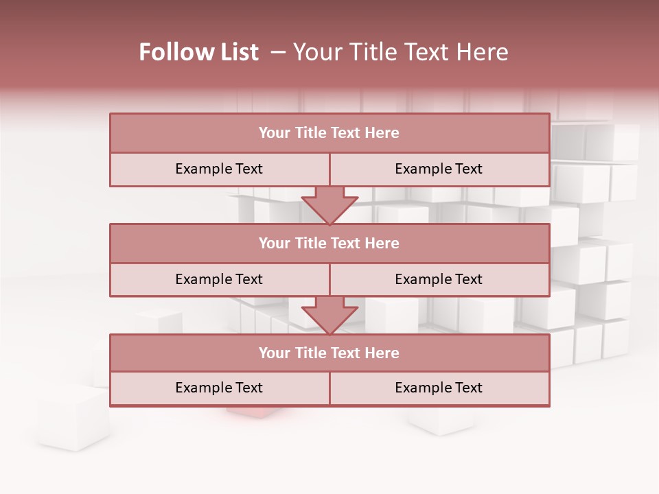 A Group Of White Cubes With A Red Box In The Middle PowerPoint Template