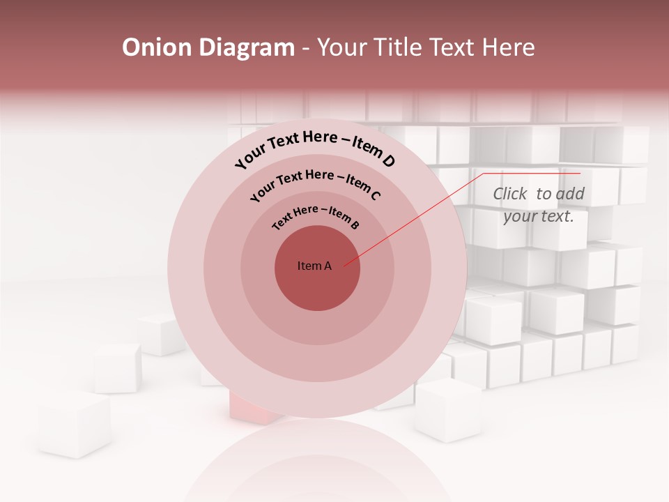 A Group Of White Cubes With A Red Box In The Middle PowerPoint Template