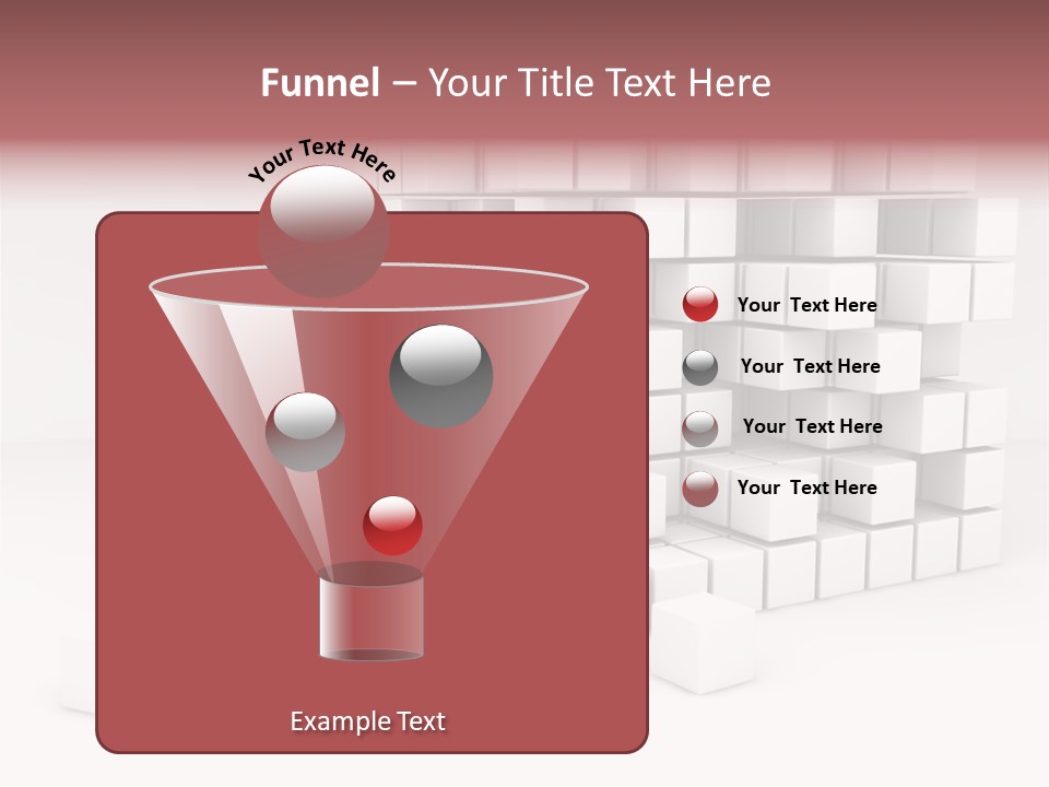 A Group Of White Cubes With A Red Box In The Middle PowerPoint Template