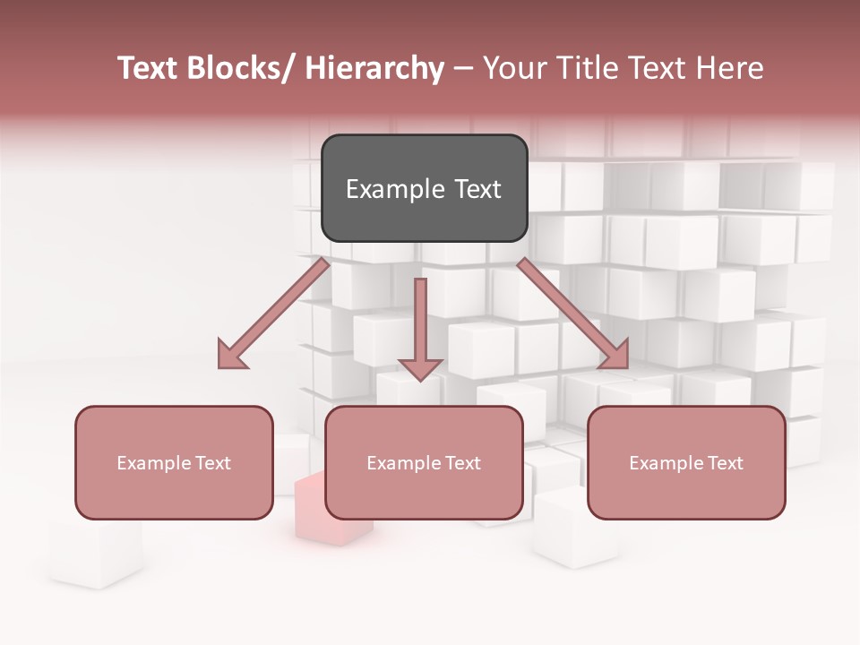 A Group Of White Cubes With A Red Box In The Middle PowerPoint Template