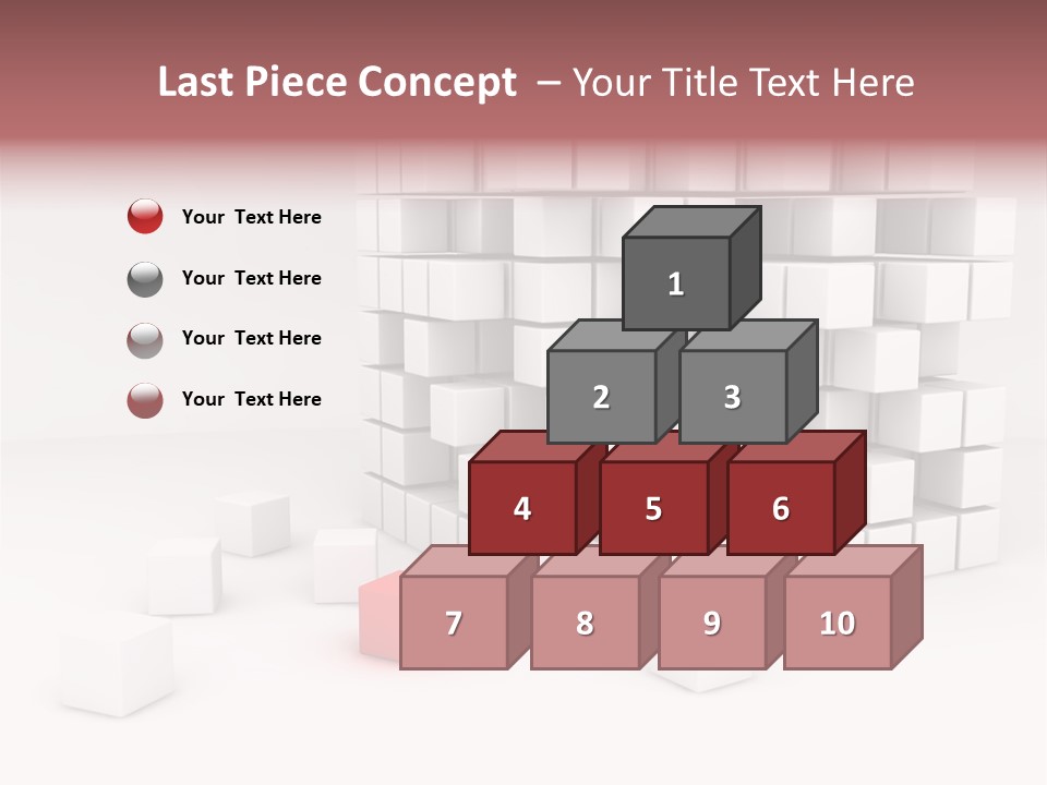 A Group Of White Cubes With A Red Box In The Middle PowerPoint Template