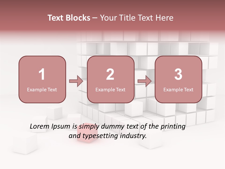 A Group Of White Cubes With A Red Box In The Middle PowerPoint Template