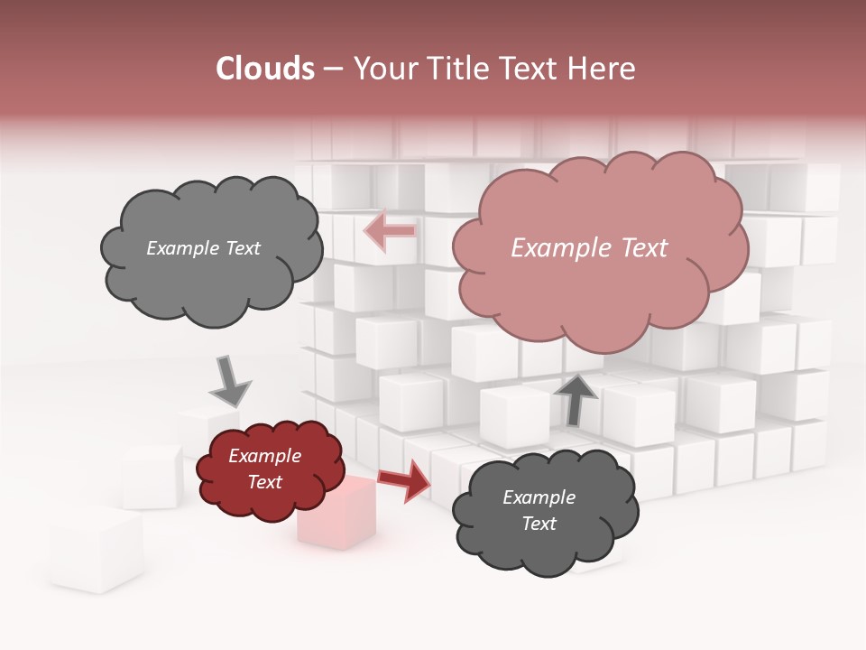 A Group Of White Cubes With A Red Box In The Middle PowerPoint Template