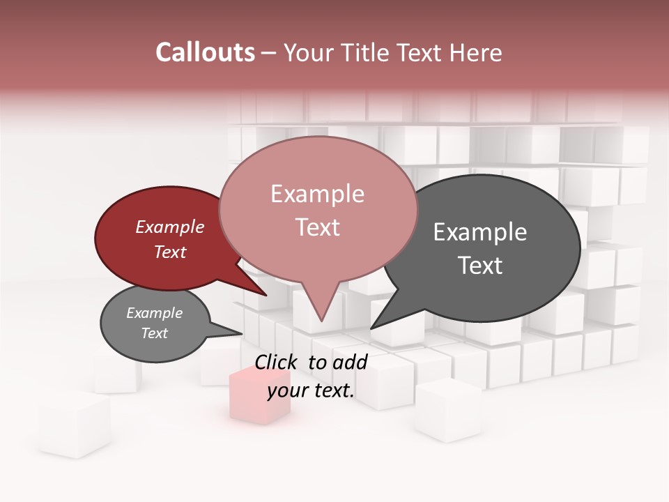 A Group Of White Cubes With A Red Box In The Middle PowerPoint Template