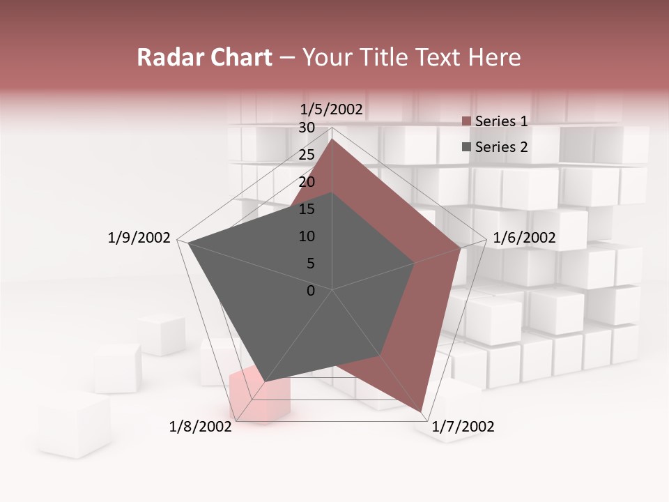 A Group Of White Cubes With A Red Box In The Middle PowerPoint Template