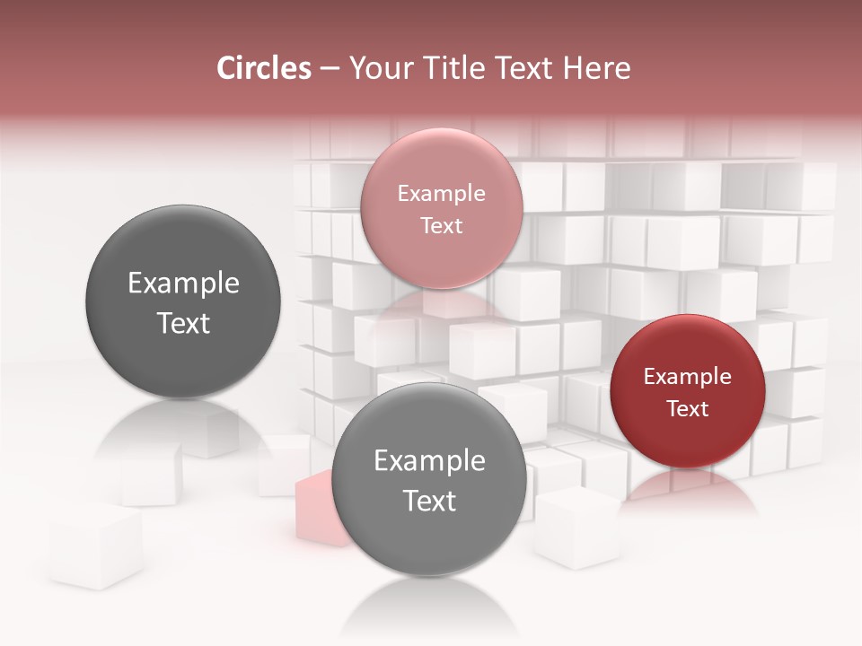 A Group Of White Cubes With A Red Box In The Middle PowerPoint Template