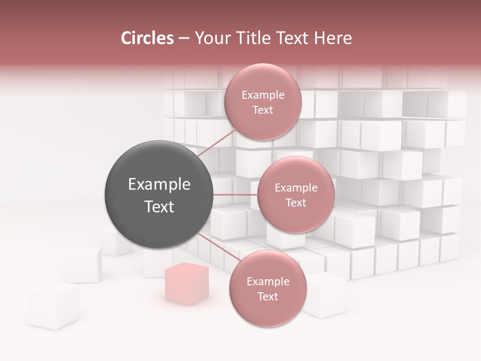 A Group Of White Cubes With A Red Box In The Middle PowerPoint Template