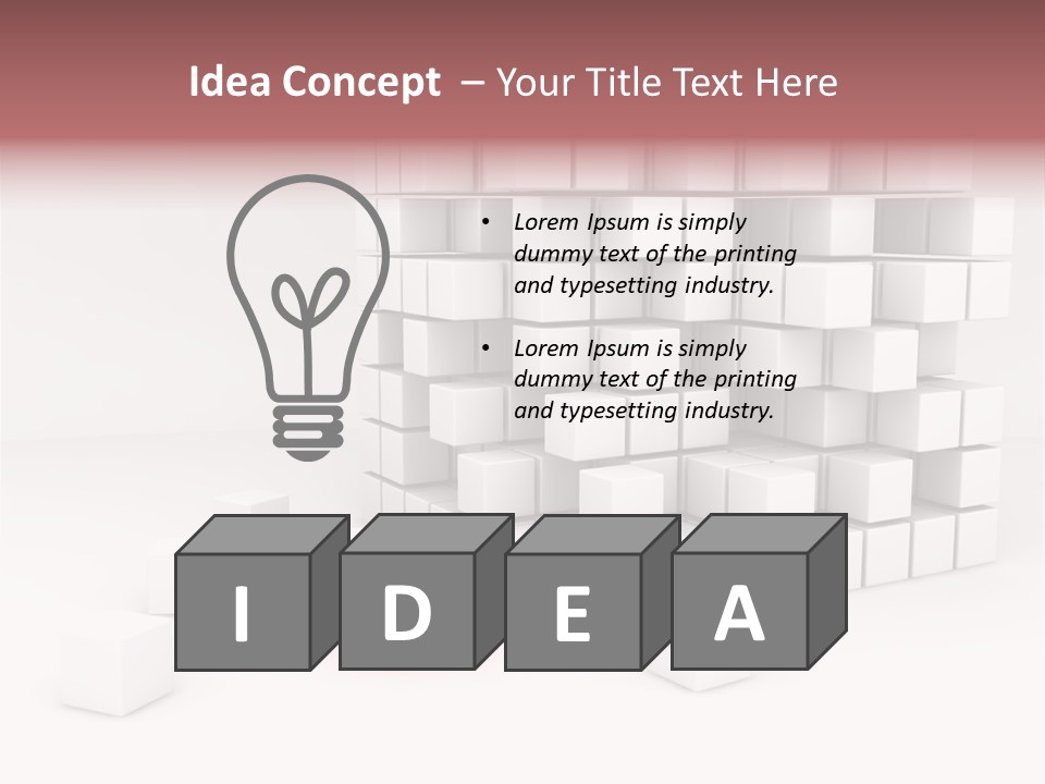 A Group Of White Cubes With A Red Box In The Middle PowerPoint Template