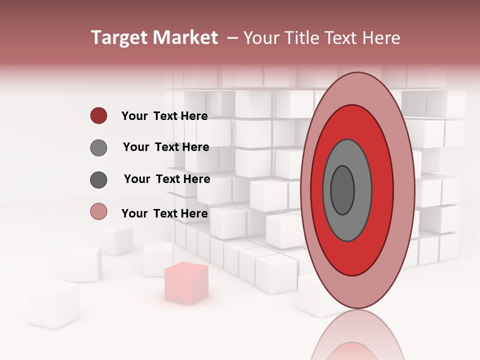 A Group Of White Cubes With A Red Box In The Middle PowerPoint Template