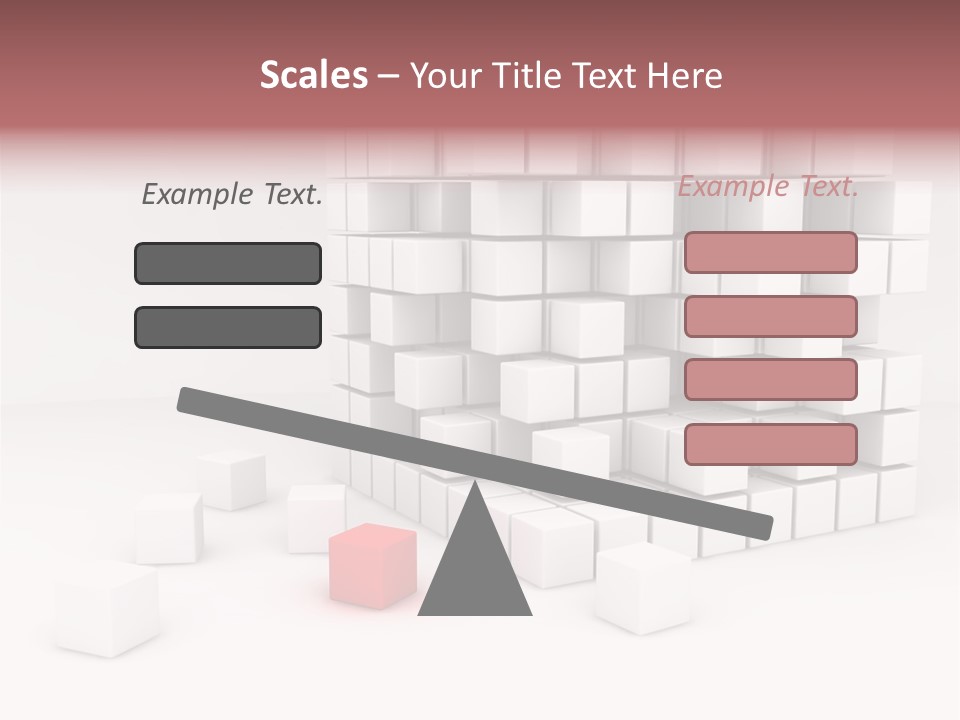 A Group Of White Cubes With A Red Box In The Middle PowerPoint Template