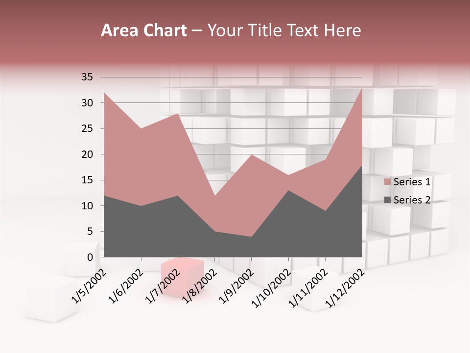 A Group Of White Cubes With A Red Box In The Middle PowerPoint Template