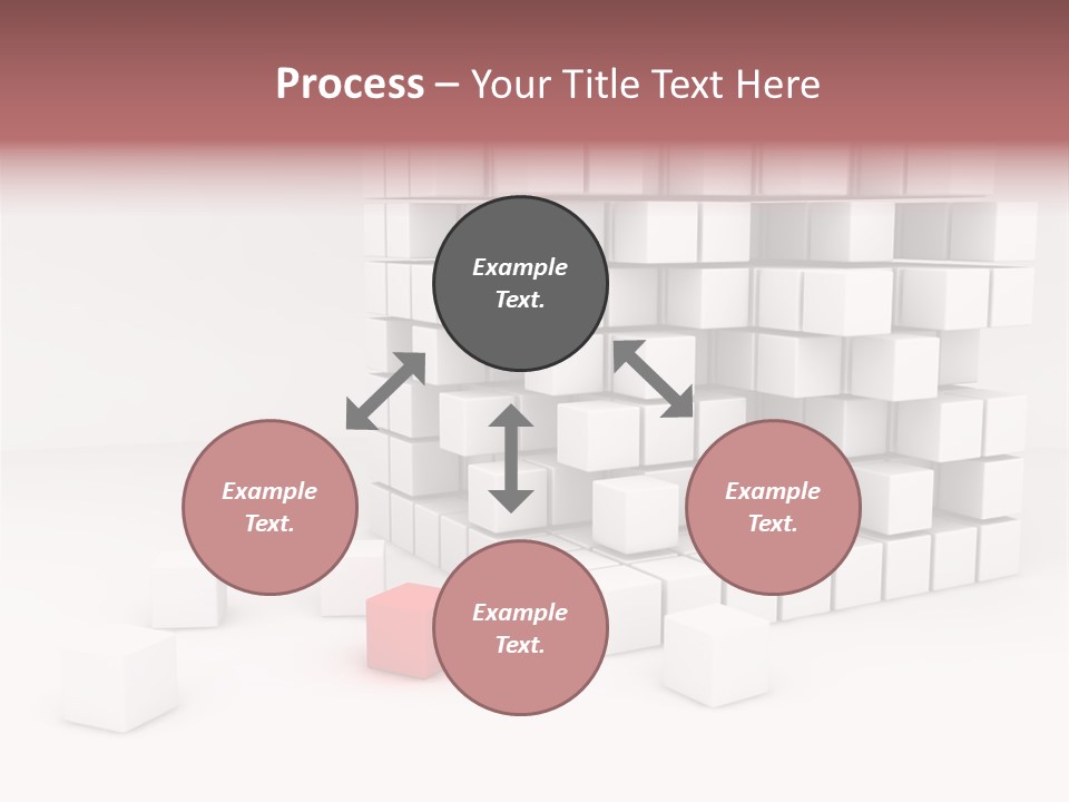 A Group Of White Cubes With A Red Box In The Middle PowerPoint Template