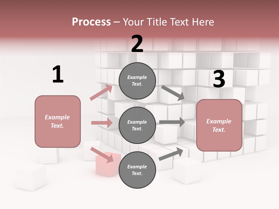 A Group Of White Cubes With A Red Box In The Middle PowerPoint Template