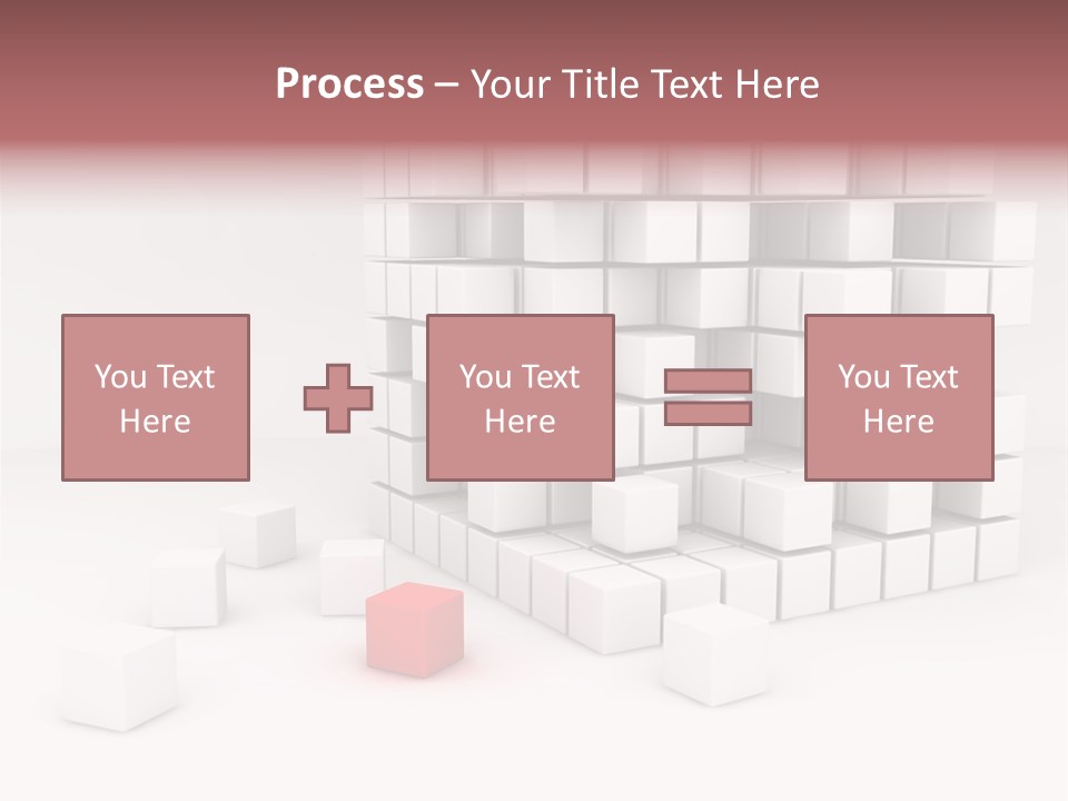 A Group Of White Cubes With A Red Box In The Middle PowerPoint Template