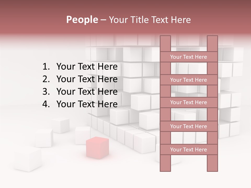 A Group Of White Cubes With A Red Box In The Middle PowerPoint Template
