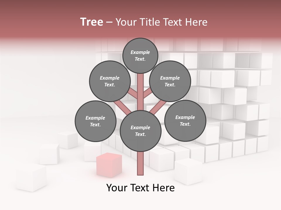 A Group Of White Cubes With A Red Box In The Middle PowerPoint Template