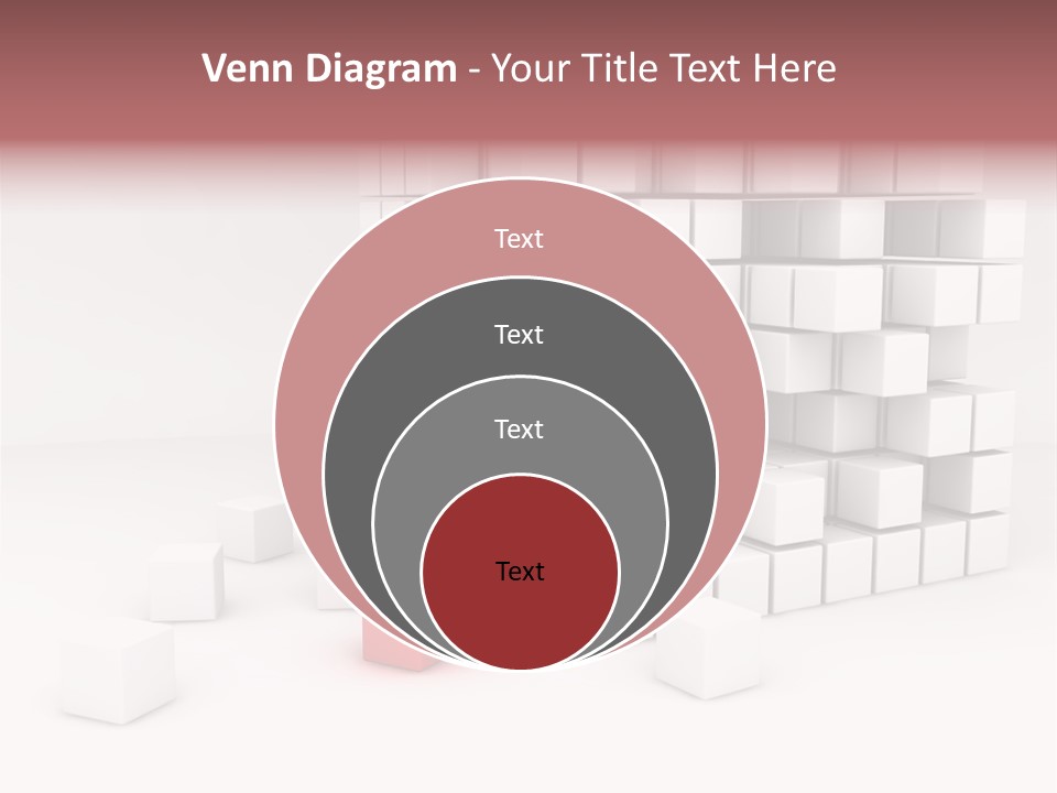 A Group Of White Cubes With A Red Box In The Middle PowerPoint Template