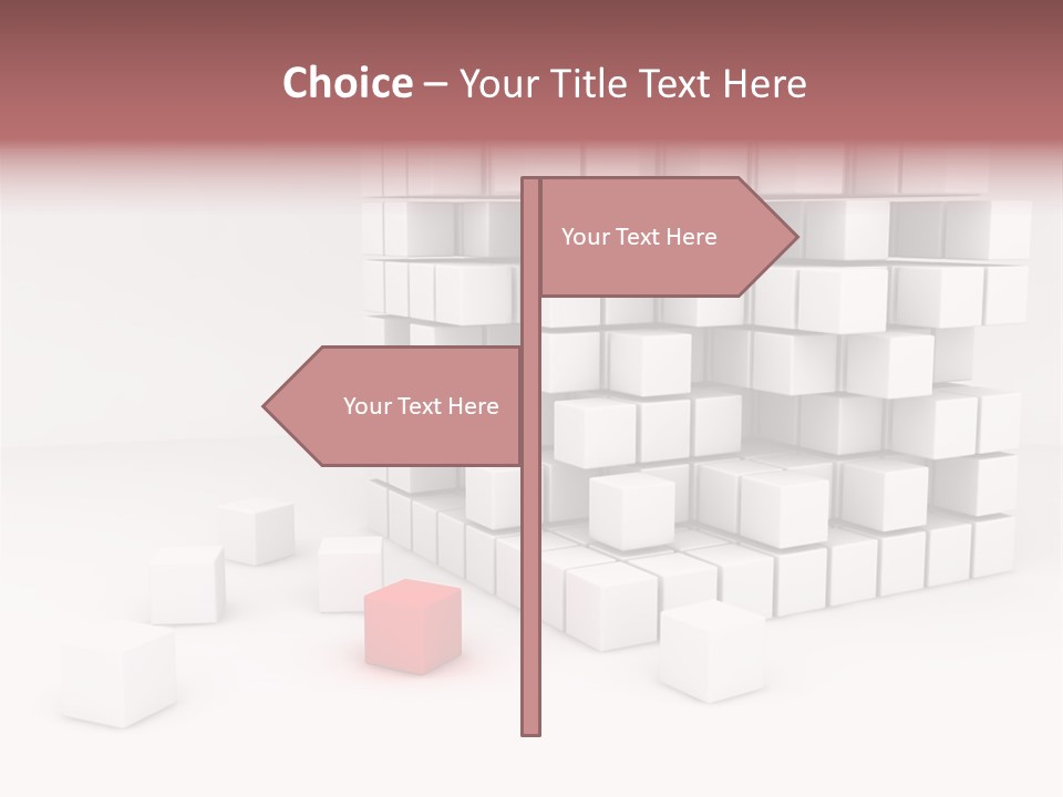 A Group Of White Cubes With A Red Box In The Middle PowerPoint Template