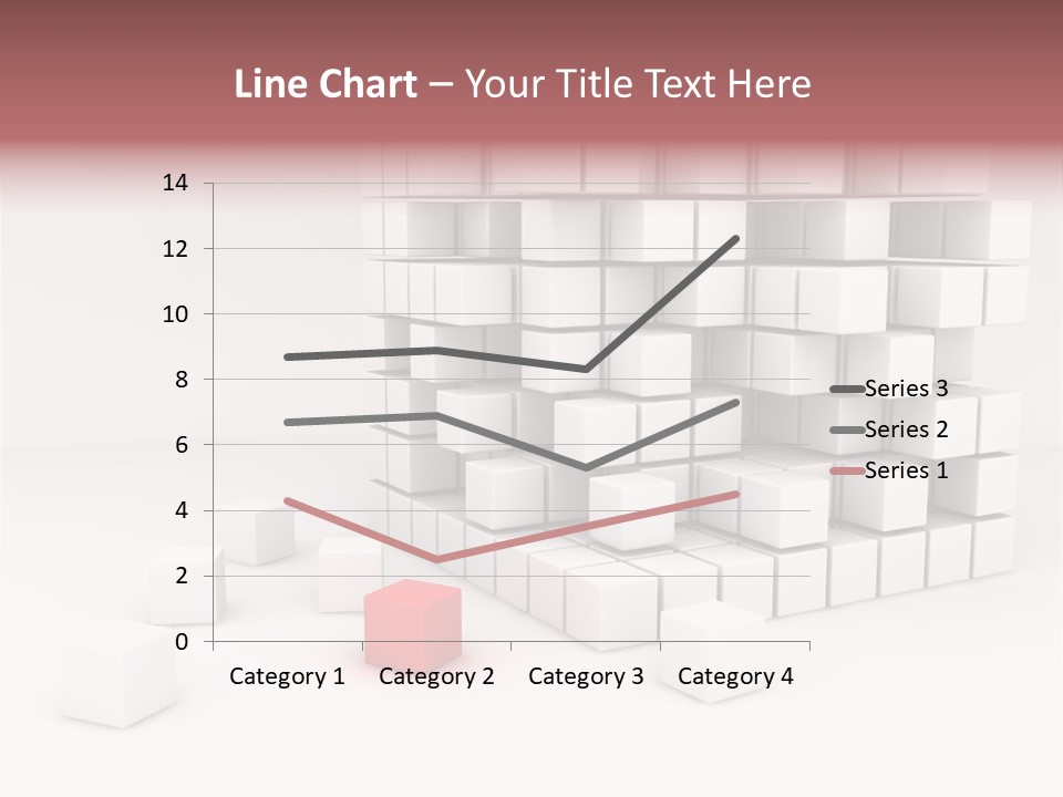 A Group Of White Cubes With A Red Box In The Middle PowerPoint Template