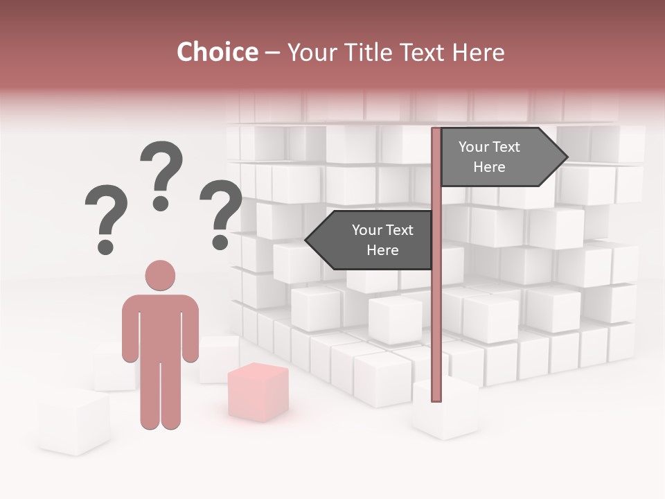 A Group Of White Cubes With A Red Box In The Middle PowerPoint Template