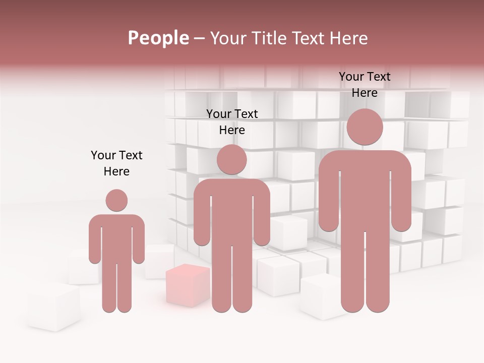 A Group Of White Cubes With A Red Box In The Middle PowerPoint Template