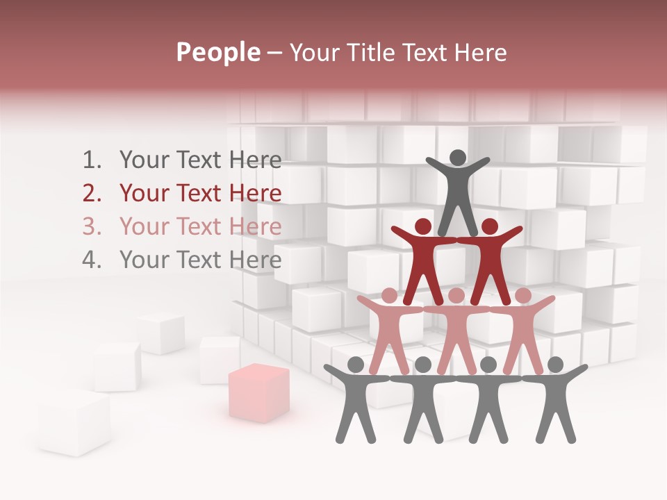 A Group Of White Cubes With A Red Box In The Middle PowerPoint Template