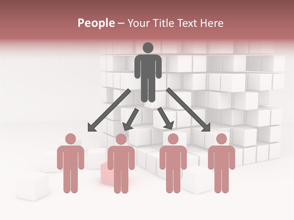 A Group Of White Cubes With A Red Box In The Middle PowerPoint Template