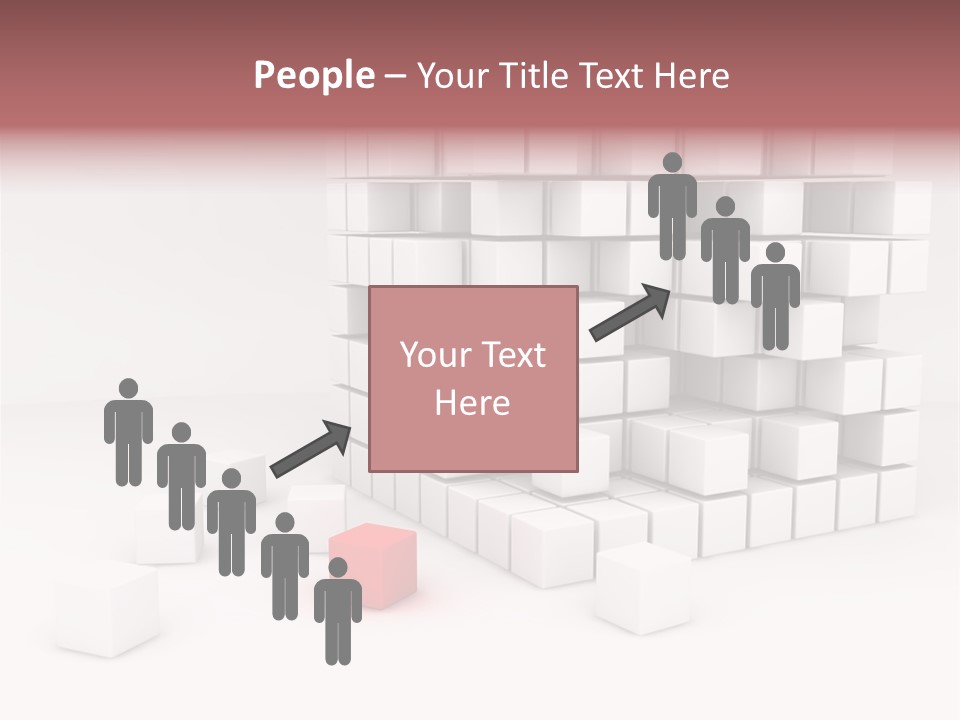 A Group Of White Cubes With A Red Box In The Middle PowerPoint Template