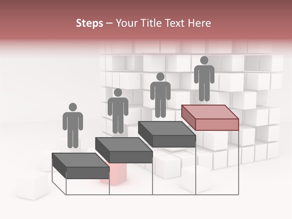 A Group Of White Cubes With A Red Box In The Middle PowerPoint Template