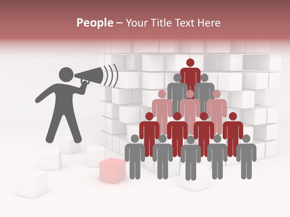 A Group Of White Cubes With A Red Box In The Middle PowerPoint Template