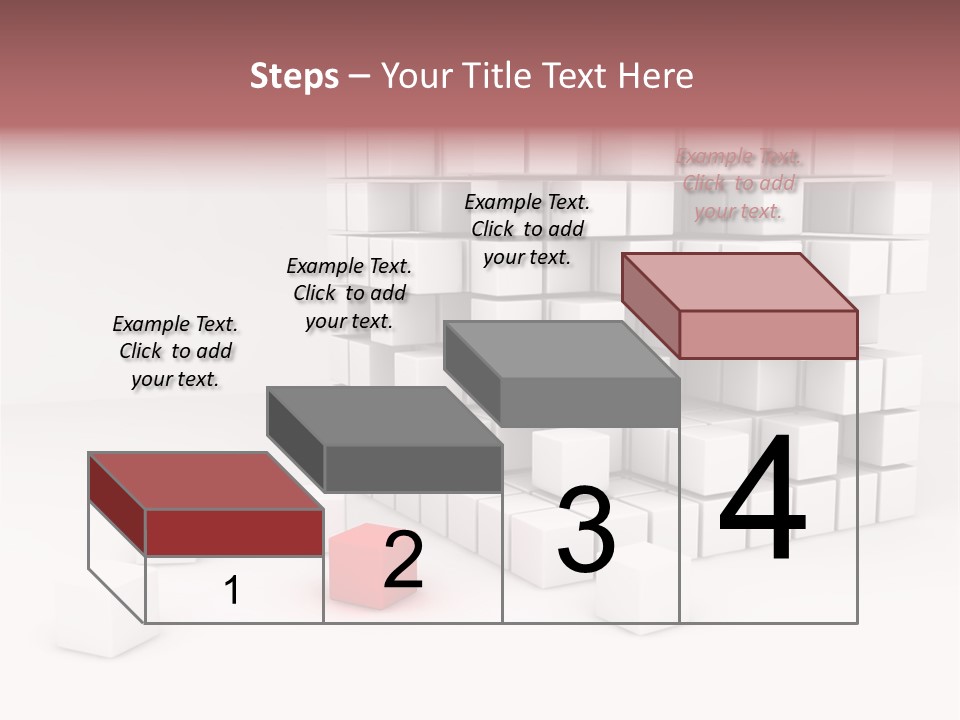 A Group Of White Cubes With A Red Box In The Middle PowerPoint Template