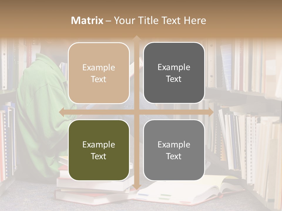 Bookshelf African Student PowerPoint Template