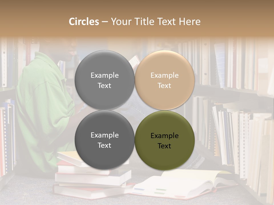 Bookshelf African Student PowerPoint Template
