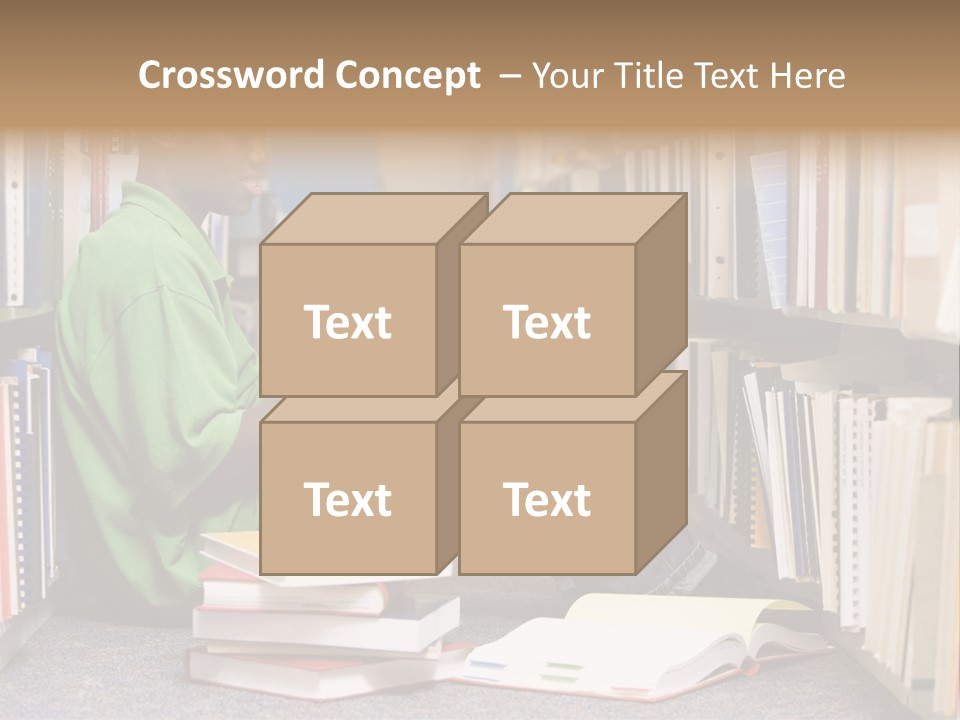 Bookshelf African Student PowerPoint Template