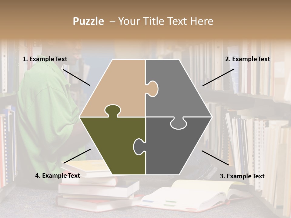 Bookshelf African Student PowerPoint Template