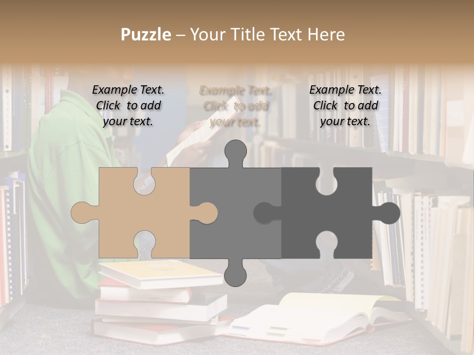 Bookshelf African Student PowerPoint Template