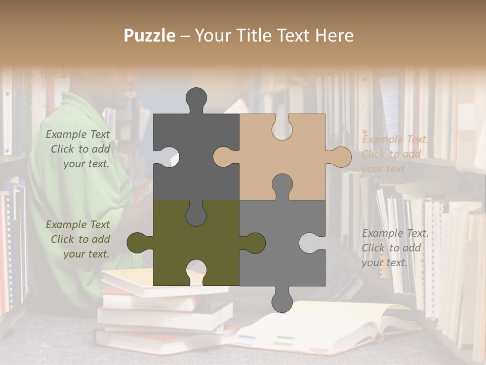 Bookshelf African Student PowerPoint Template