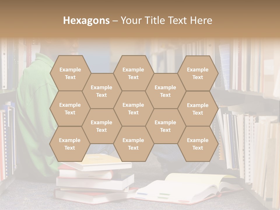 Bookshelf African Student PowerPoint Template