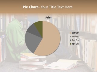 Bookshelf African Student PowerPoint Template