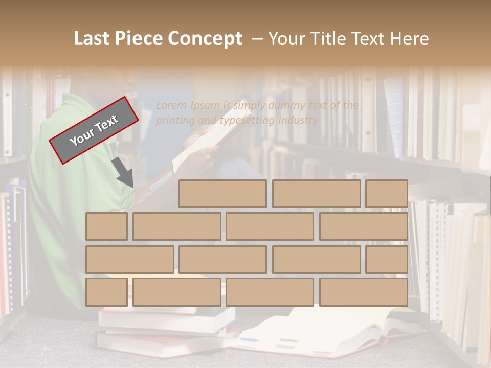 Bookshelf African Student PowerPoint Template