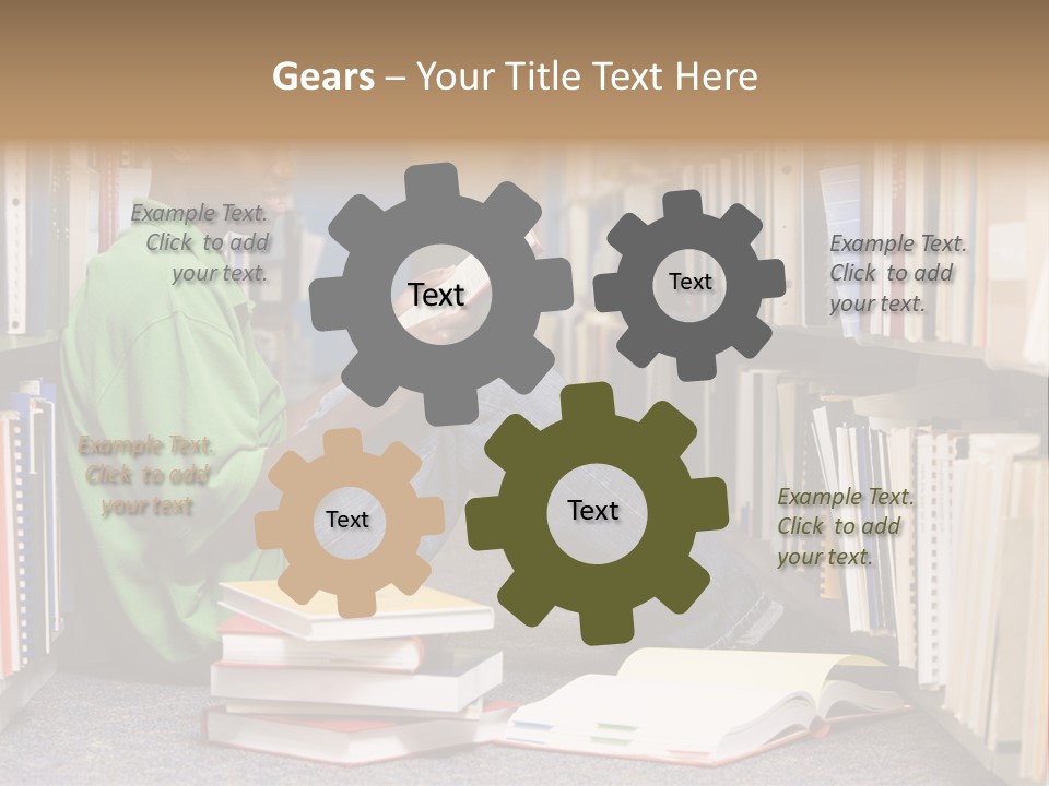 Bookshelf African Student PowerPoint Template